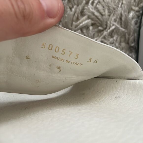 BALENCIAGA | White Leather Logo Slides - Picture 14 of 14